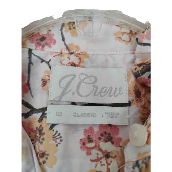J. Crew Blouse size 00 pink floral button down - Picture 6 of 8